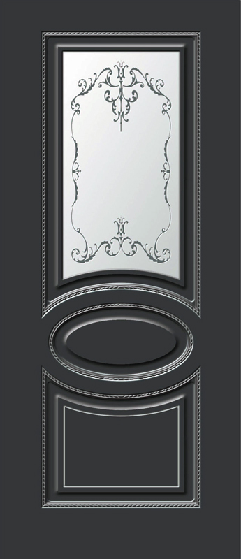 черная межкомнатная дверь Верона ДО патина серебро